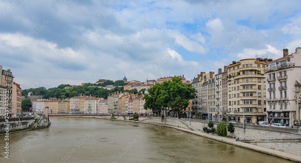 View from Pont de la Feuillée, Lyon, France.