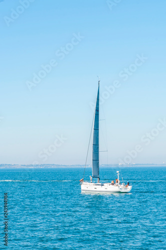 Sailing yacht in the sea