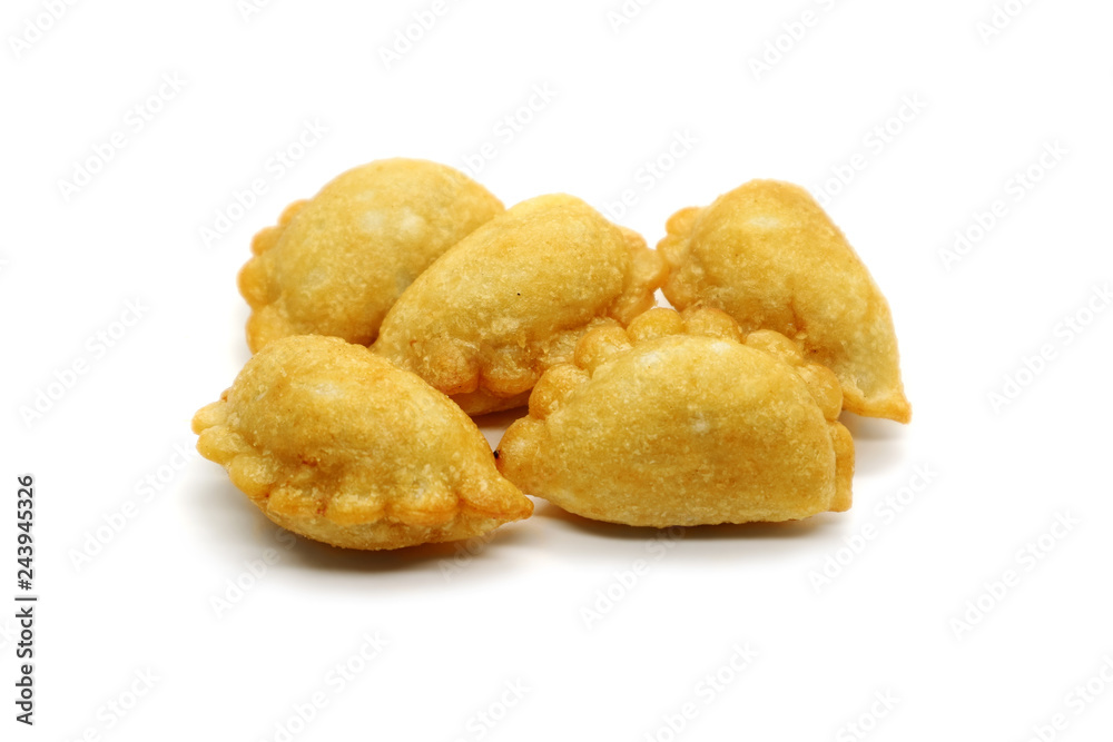 Dumplings food fried isolated on white background for design. Dumplings food fried isolated on white background for design.