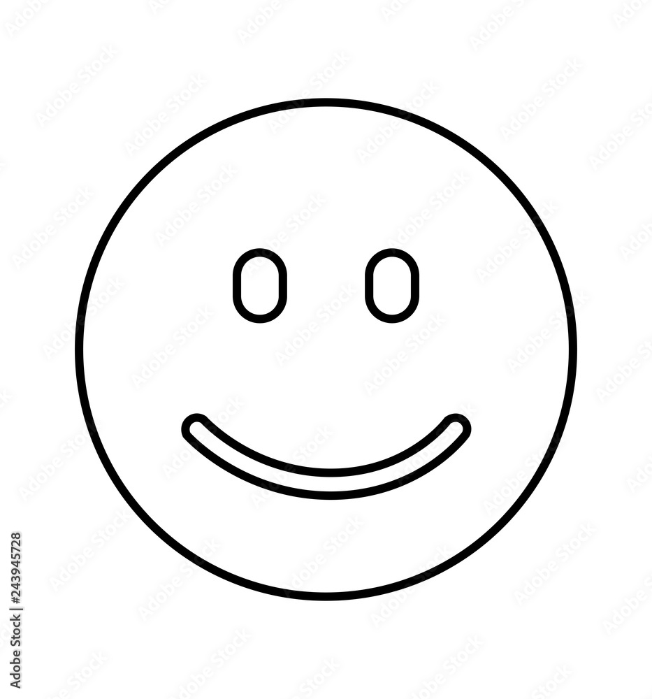 Fototapeta premium Smiley line vector happy face vector flat isolated on white