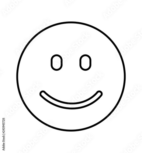 Smiley line vector happy face vector flat isolated on white