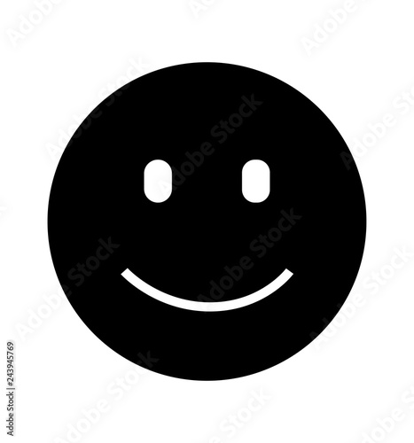 Smile icon flat vector isolated on white background