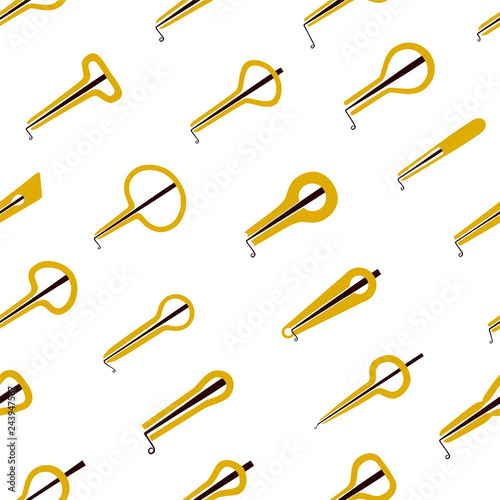 Seamless pattern of mouth harps from different countries