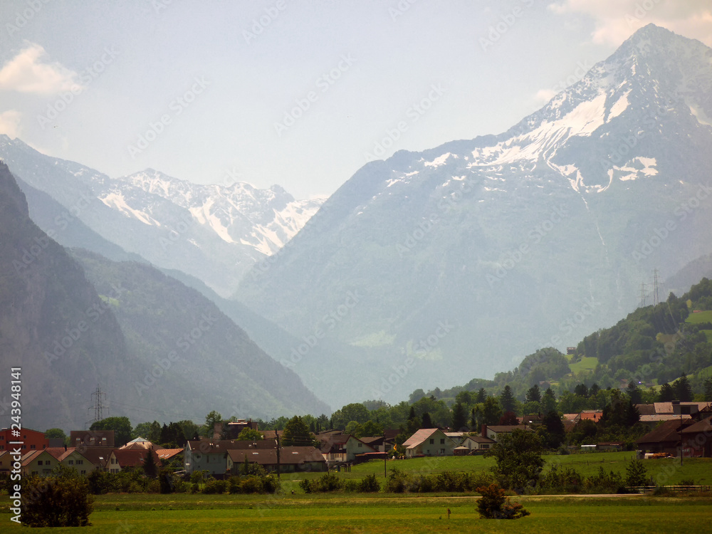 Swiss Alps and foothills