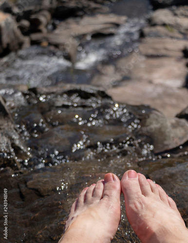 feet in the water