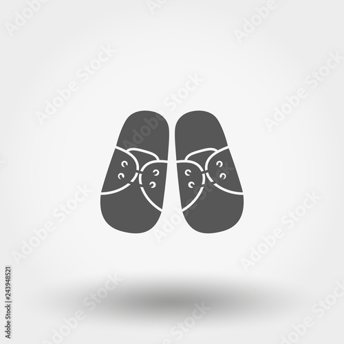Baby booties sneakers. Icon. Vector. Silhouette. Flat design