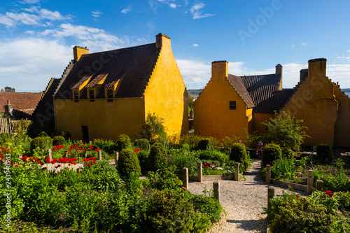 Houses of Culross town with it's beautiful 17th century Palace and traditional Scottish cottages photo