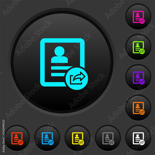 Export contact dark push buttons with color icons