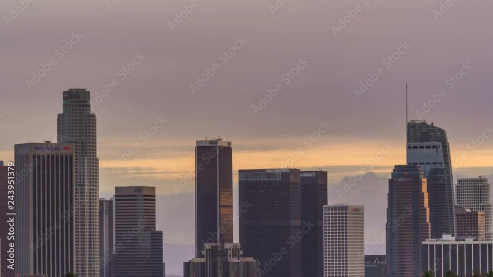 Timelapse Close Up Shot of Sunset at Downtown LA -Tilt Down- Timelapse Close Up Shot of Sunset at Downtown LA -Tilt Down-