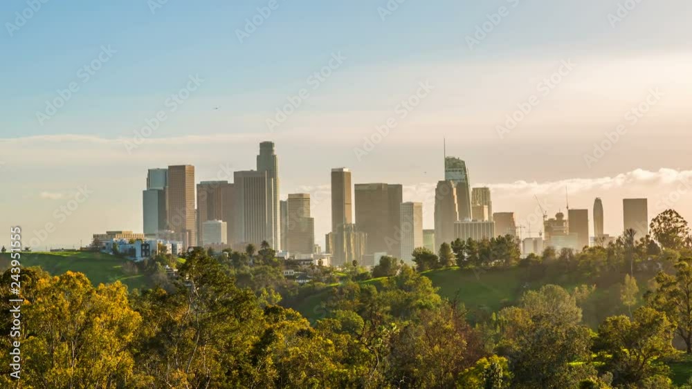 Timelapse of Sunset at Downtown LA Skyline -Zoom In- Timelapse of Sunset at Downtown LA Skyline -Zoom In-