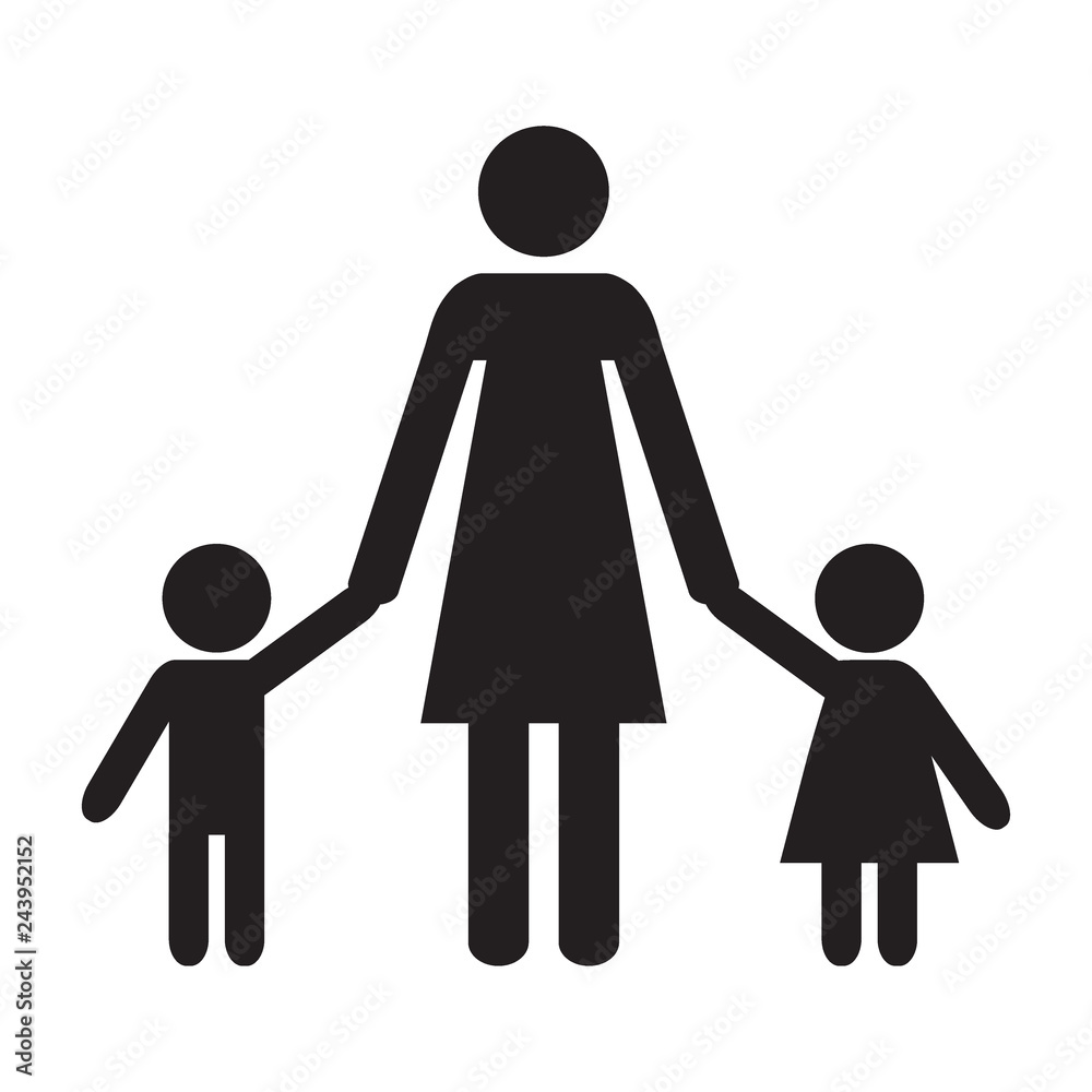 Mother and kids. Mother, son and daughter. Mother and kids. Mother, son and daughter.