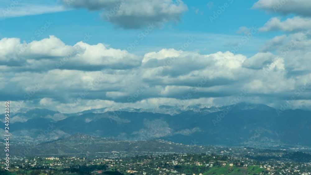 Timelapse of Cloudscape over Mountain Range in Los Angeles -Pan Left- Timelapse of Cloudscape over Mountain Range in Los Angeles -Pan Left-