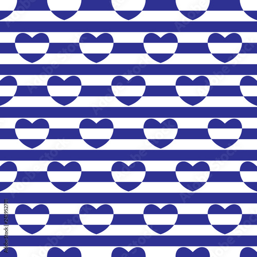 Striped seamless pattern with hearts