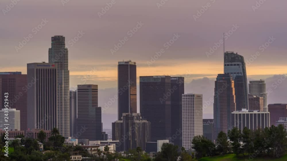 Timelapse Close Up Shot of Sunset at Downtown LA Timelapse Close Up Shot of Sunset at Downtown LA