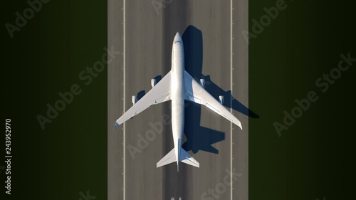 Satellite watching large airplane taking off a runway