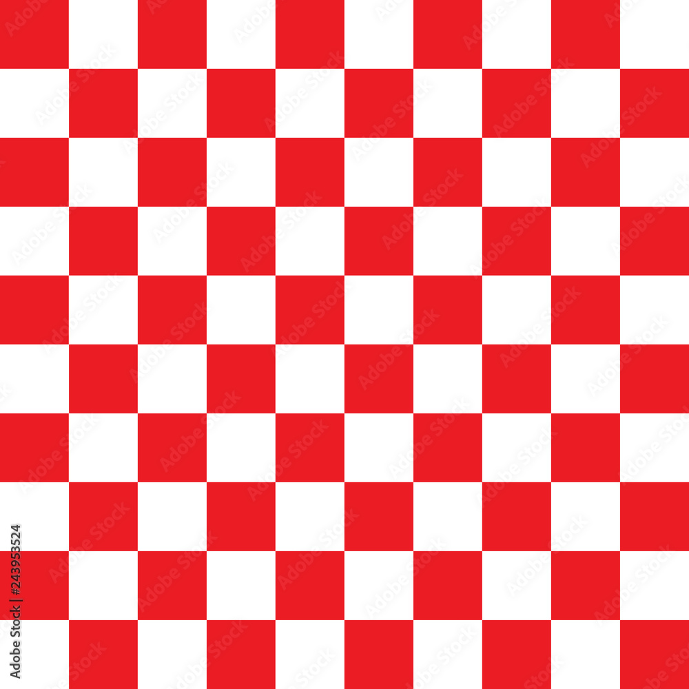Checkered red and white pattern