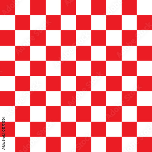 Checkered red and white pattern
