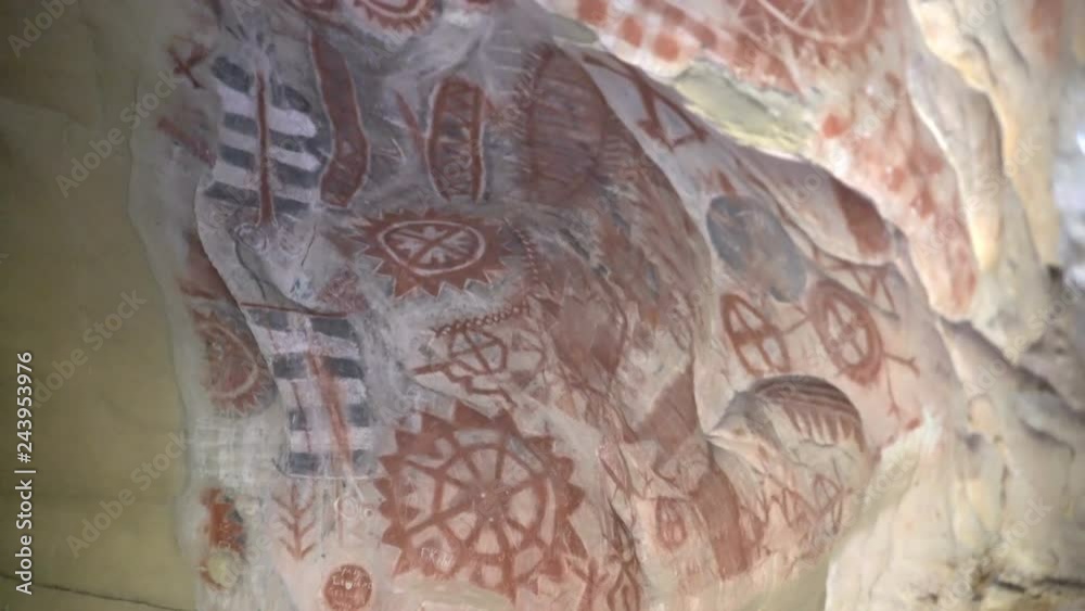 Tilt Up Shot of Native American Cave Paintings in Southern California -Version 2 Tilt Up Shot of Native American Cave Paintings in Southern California -Version 2
