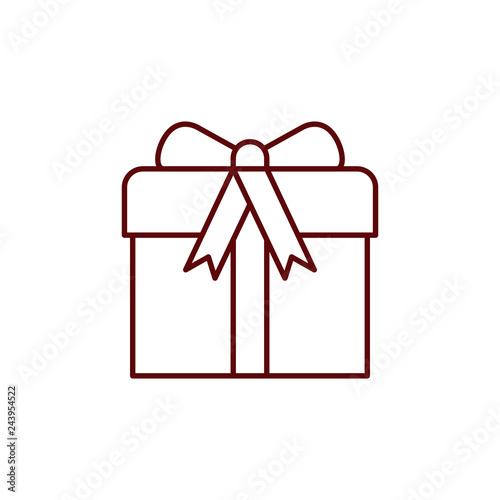 gift box with ribbon isolated icon