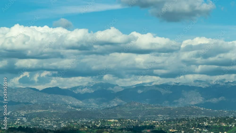 Timelapse of Cloudscape over Mountain Range in Los Angeles -Pan Right- Timelapse of Cloudscape over Mountain Range in Los Angeles -Pan Right-