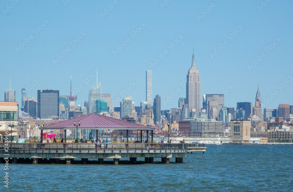 Bridge Harbor and Midtown Manhattan New York view from Jersey city, NJ