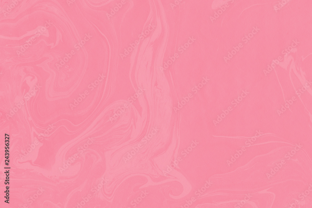 Suminagashi marble texture hand painted with pink 