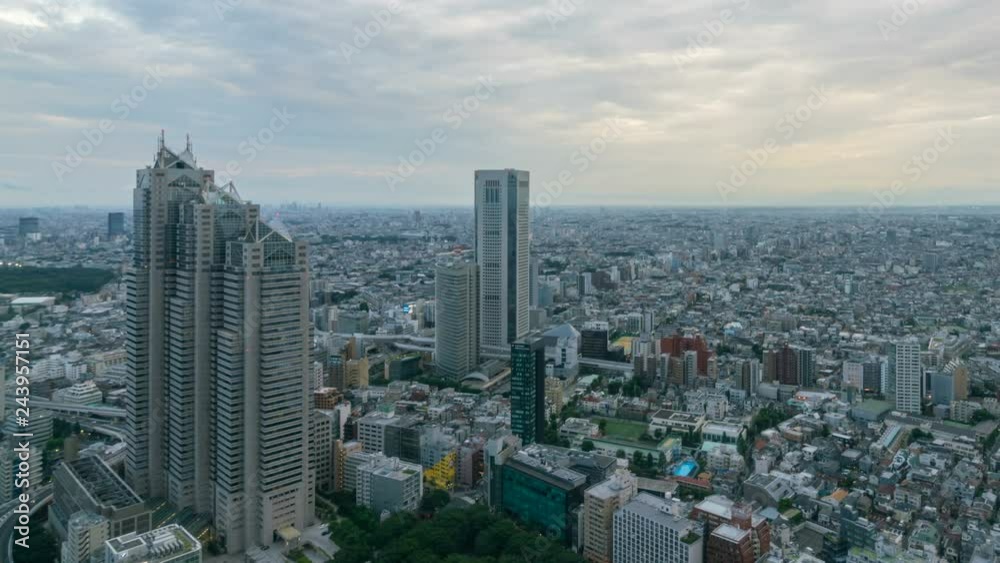 Timelapse Overview of Tokyo Cityscape in the Evening -Pan Right- Timelapse Overview of Tokyo Cityscape in the Evening -Pan Right-