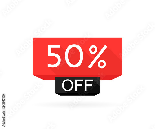 Special offer sale. Discount offer price label 50 off, symbol for advertising campaign in retail, sale promo marketing. Modern vector illustration flat style
