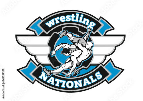 WRESTLING LOGO SPORT NATIONALS