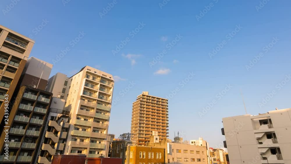 Timelapse of Sunset Sky over Residential Buildings in Yokohama -Zoom Out- Timelapse of Sunset Sky over Residential Buildings in Yokohama -Zoom Out-