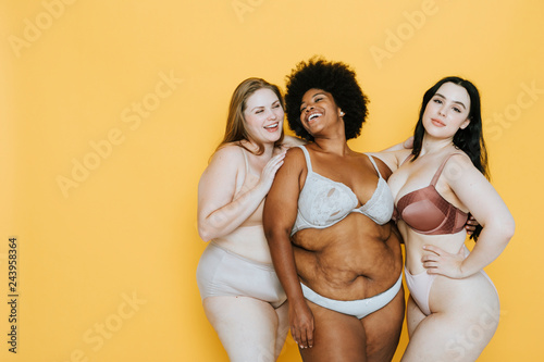 Beautiful curvy women with good body image photo