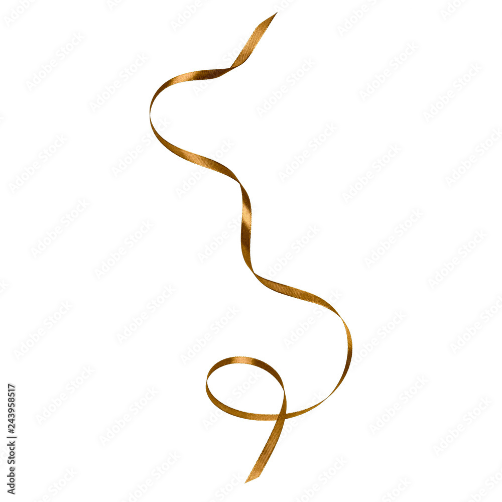 Shiny satin ribbon in brown color isolated on white background close up .Ribbon image for decoration design. Shiny satin ribbon in brown color isolated on white background close up .Ribbon image for decoration design.