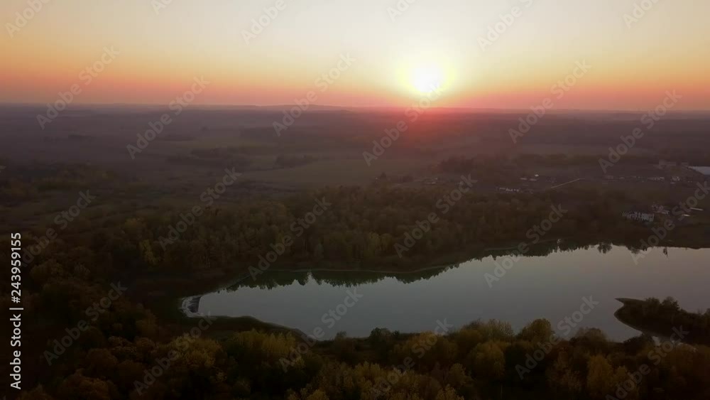 Aerial landscape of a lake Aerial landscape of a lake