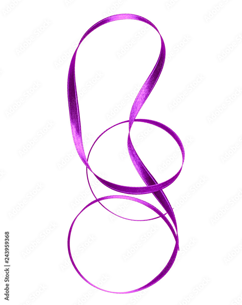 Shiny satin ribbon in lavender color isolated on white background close up .Ribbon image for decoration design. Shiny satin ribbon in lavender color isolated on white background close up .Ribbon image for decoration design.