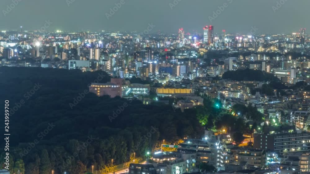 Timelapse of Urban Forest Surrounded by Office Buildings in Tokyo -Tilt Down- Timelapse of Urban Forest Surrounded by Office Buildings in Tokyo -Tilt Down-