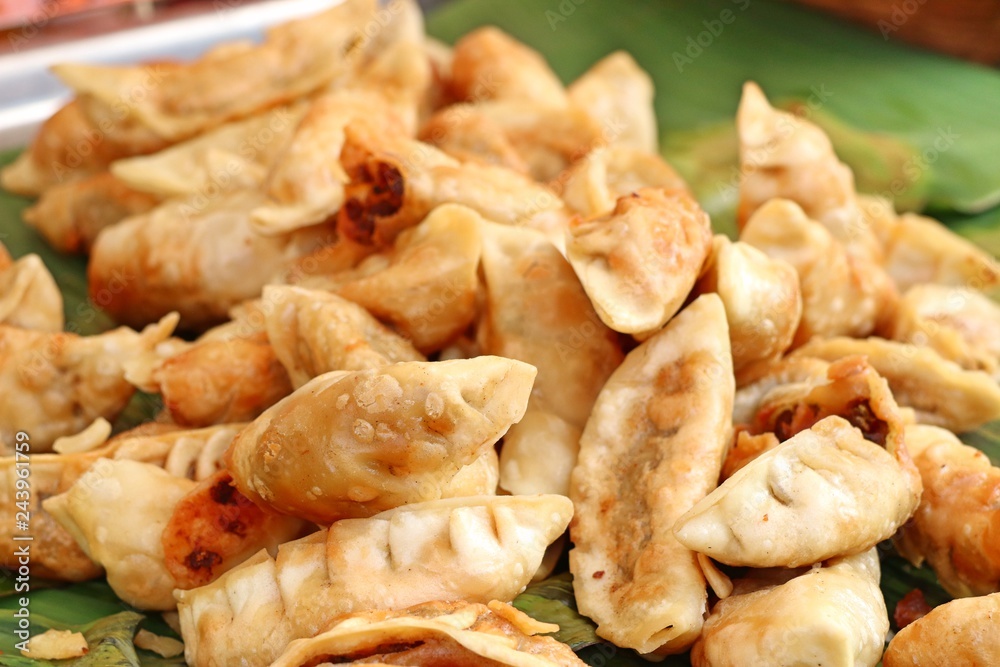 fried dumplings at street food fried dumplings at street food