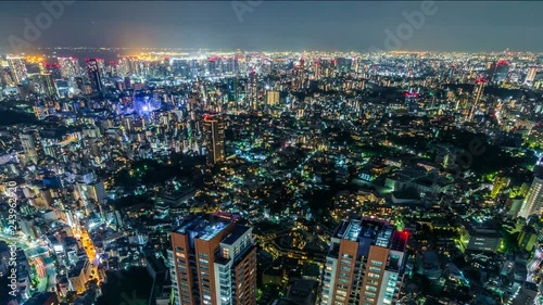 Timelapse Overview of Residential Towers at Roppongi Hills in Tokyo -Long Shot-