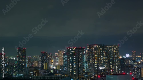 Wallpaper Mural Timelapse of Residential/Office Buildings City Lights in Tokyo -Zoom In-- Torontodigital.ca