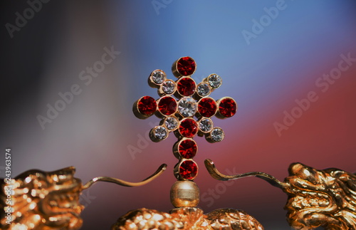 Canvas Print romanian Orthodox archbishop's crosier, with serpents representing the staff of