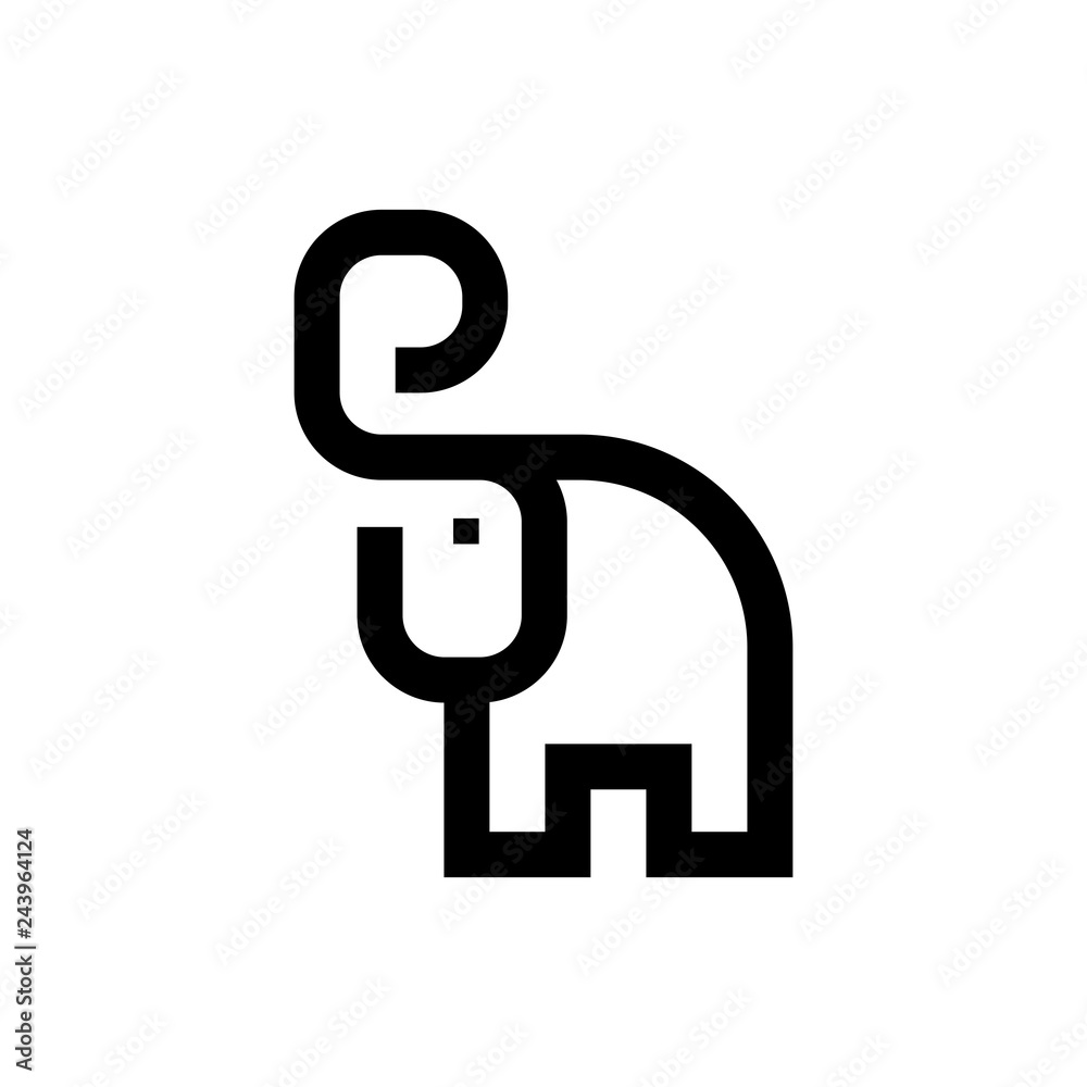 Elephant logo. Funny Icon. Cute mammal symbol. Vector Eps 10. Elephant logo. Funny Icon. Cute mammal symbol. Vector Eps 10.