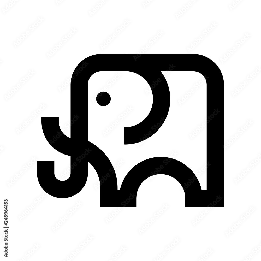 Elephant logo. Funny Icon. Cute mammal symbol. Vector Eps 10. Elephant logo. Funny Icon. Cute mammal symbol. Vector Eps 10.