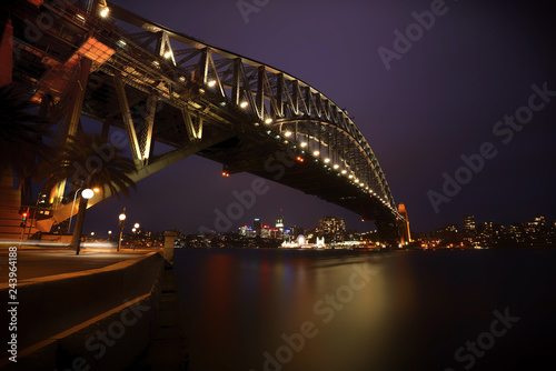 Sydney Harbor Bridge, Sydney, Australia at night photo