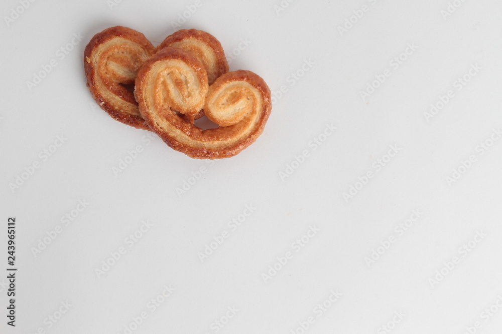 puff pastry cookies isolated on white background - Imagen puff pastry cookies isolated on white background - Imagen