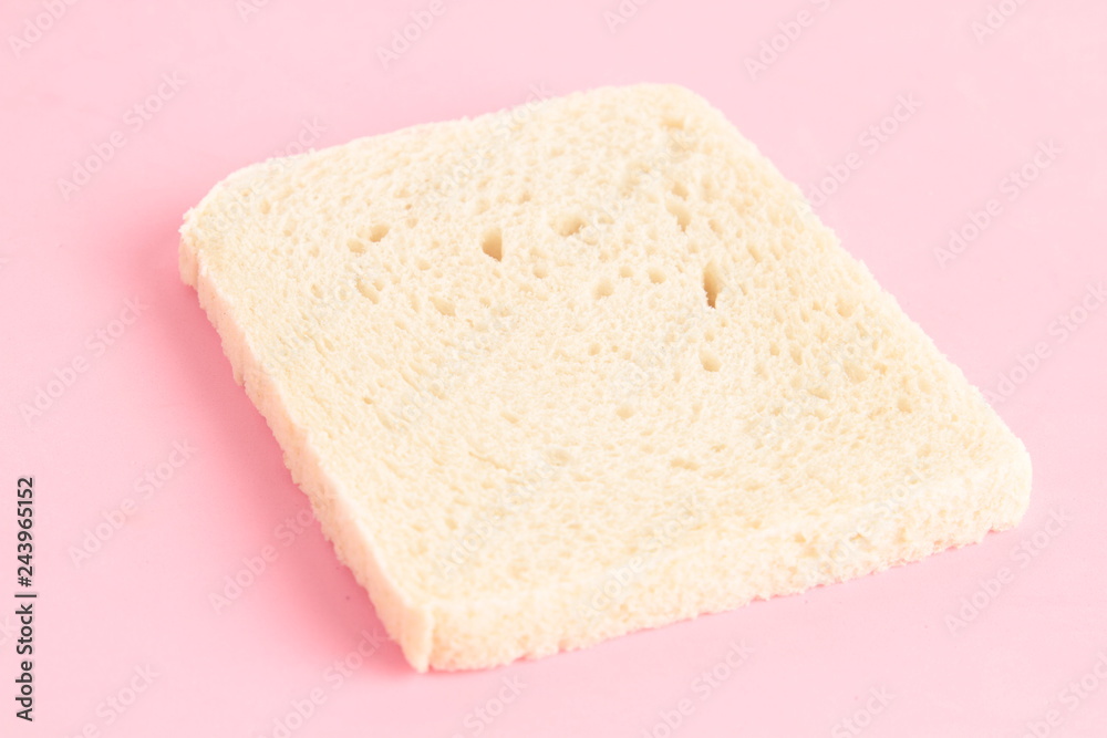 bread without rind in colorful background