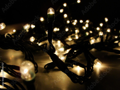 Christmas lights in the darkness