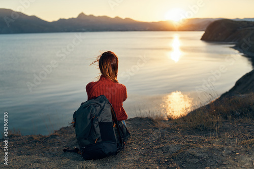 trip hiking woman with backpack