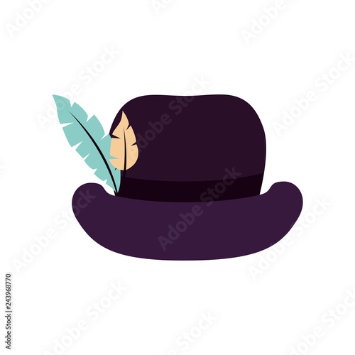 hat with feathers isolated icon