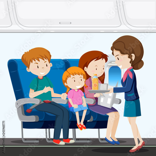 A family on airplane