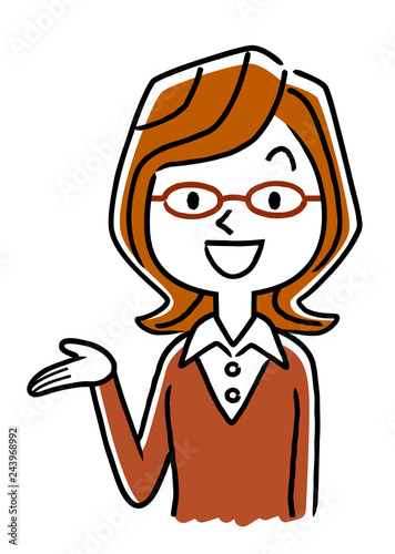 メガネをかけた若い女性
