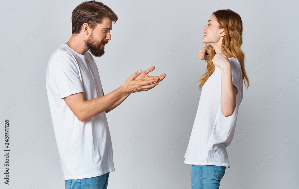 young couple looking at each other young couple looking at each other